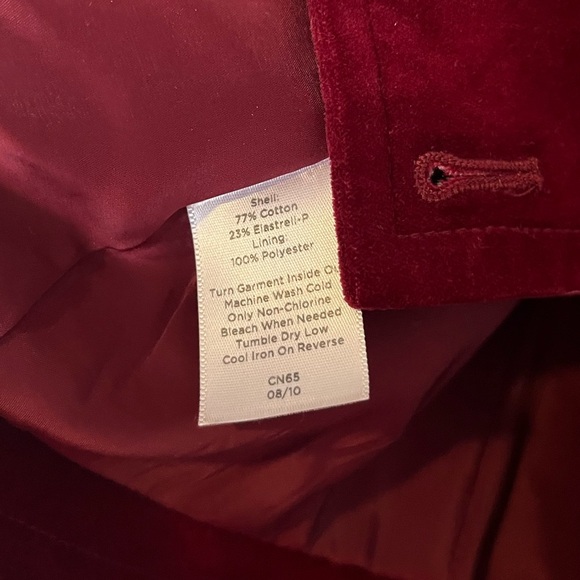Talbots Maroon Velour Button Blazer Jacket Coat - Women’s 8 Petite - Picture 10 of 10